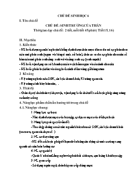Giáo án Sinh học 6 - Chủ đề Sinh trưởng của thân